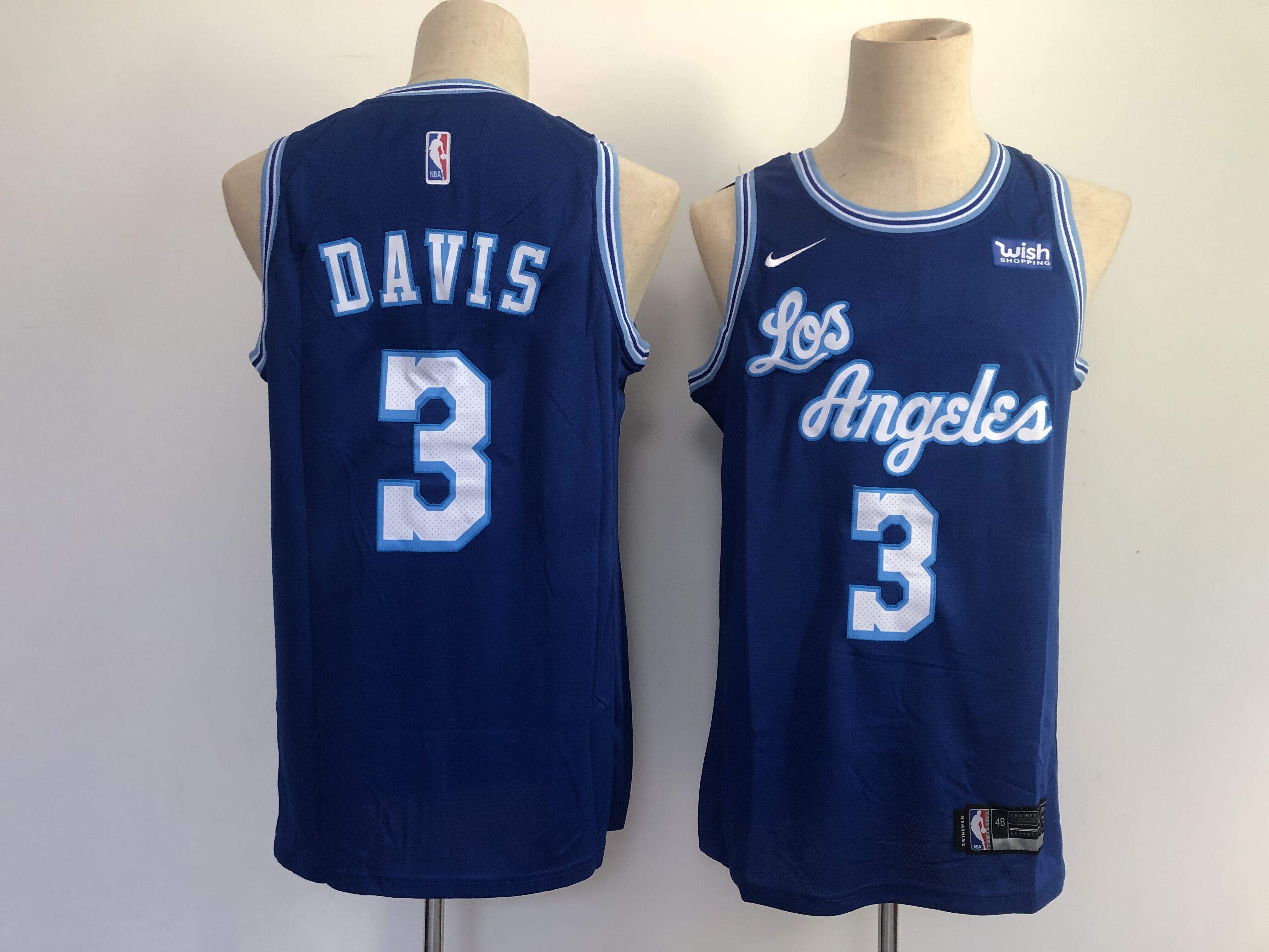 Men Los Angeles Lakers 3 Davis Blue 2021 Nike Game NBA Jersey